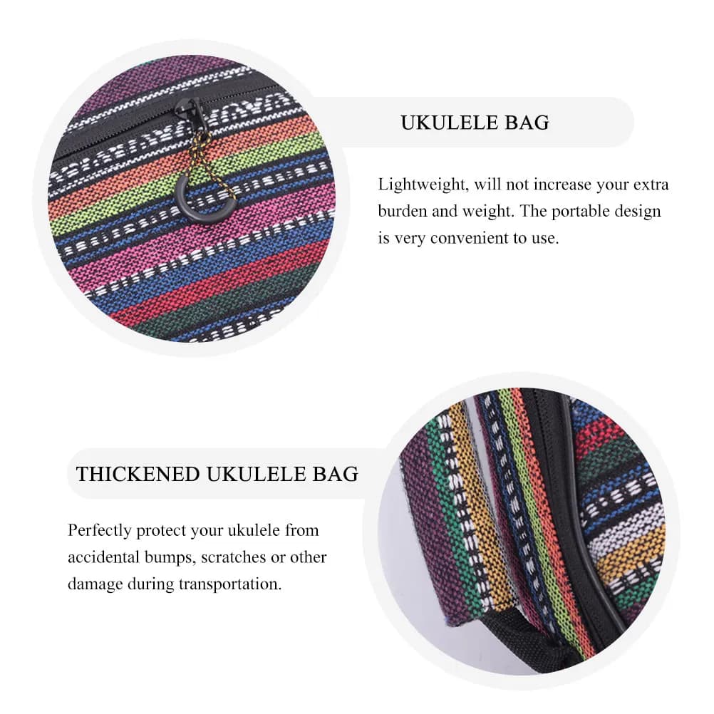Borsa per ukulele ispessita in cotone, custodia per il trasporto all'aperto, leggera, portatile, con cerniera liscia, protezione resistente