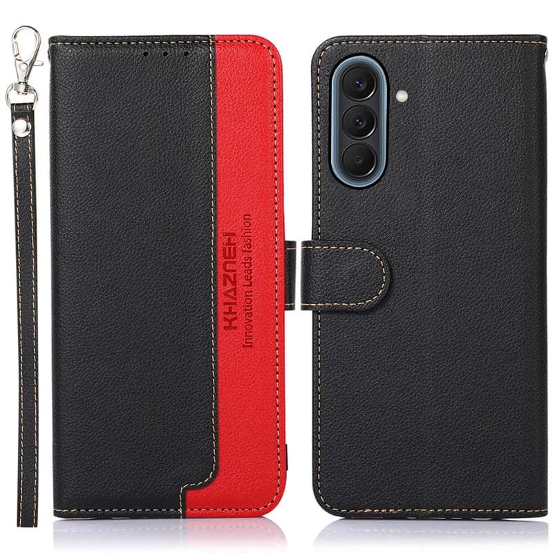 Custodia a libro in pelle bicolore per Samsung Galaxy A57 A37 A07 A17 4G A56 A36 A26 A16 A15 A35 A25 con slot per carte RFID e funzione portafoglio