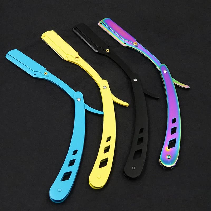 Men's Barber Shaving Razor Folding Knife Unisex Hair Removal Tool Eyebrow Knife ( Blades Not Included)