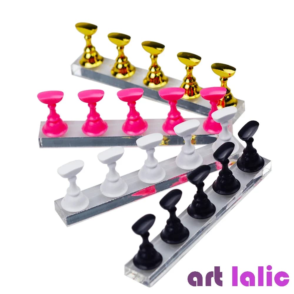 Set di espositori per pratica di nail art da 5 pezzi, scacchiera, punte magnetiche, supporto bianco e nero, strumento per la tabella dei colori del gel per smalto