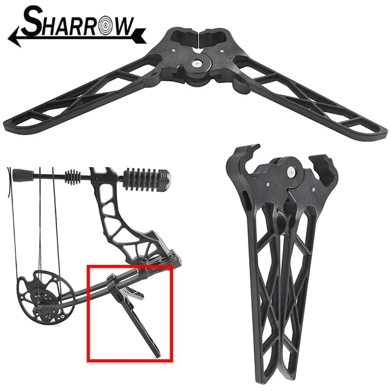 Supporto per arco composto per tiro con l'arco Staffa per supporto per arco pieghevole in plastica Comodo supporto per calcio rimovibile per tiro al bersaglio da caccia