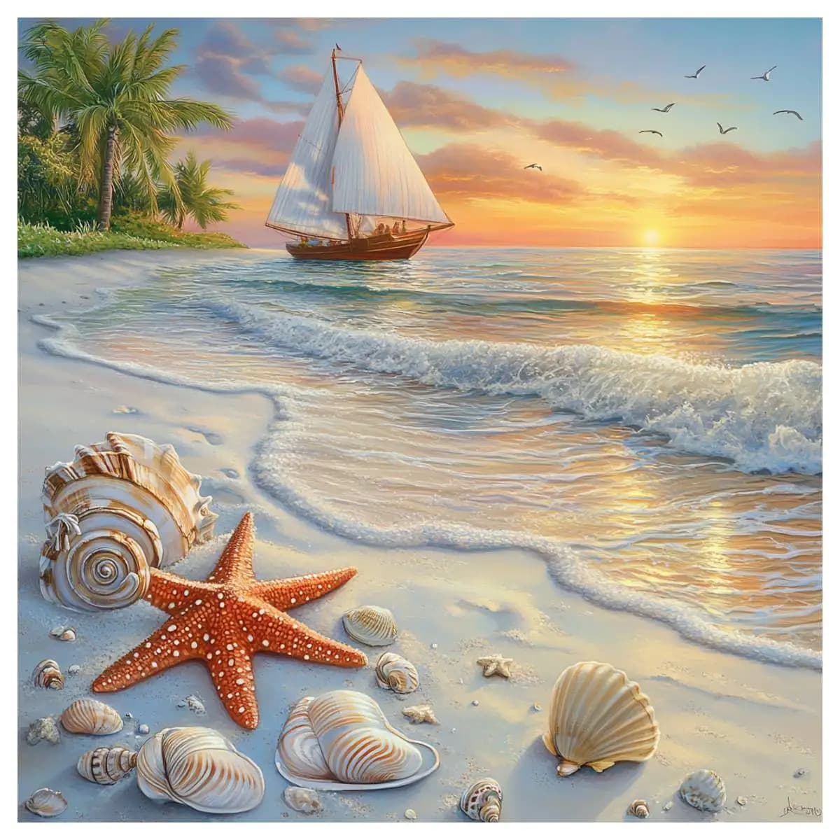 Il tramonto spiaggia 40X40 CM/15.74 pollici punto croce Kit fai da te 11CT/14CT Ricamo Hobby Filo di cotone ecologico Nuovo arrivo
