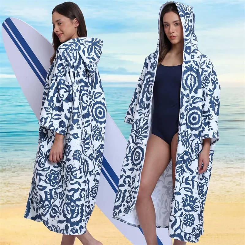 Beach Bathrobe Adult Men's Surf Poncho Hooded Fast Drying Bath Towel for Outdoor Sandy Beach from China