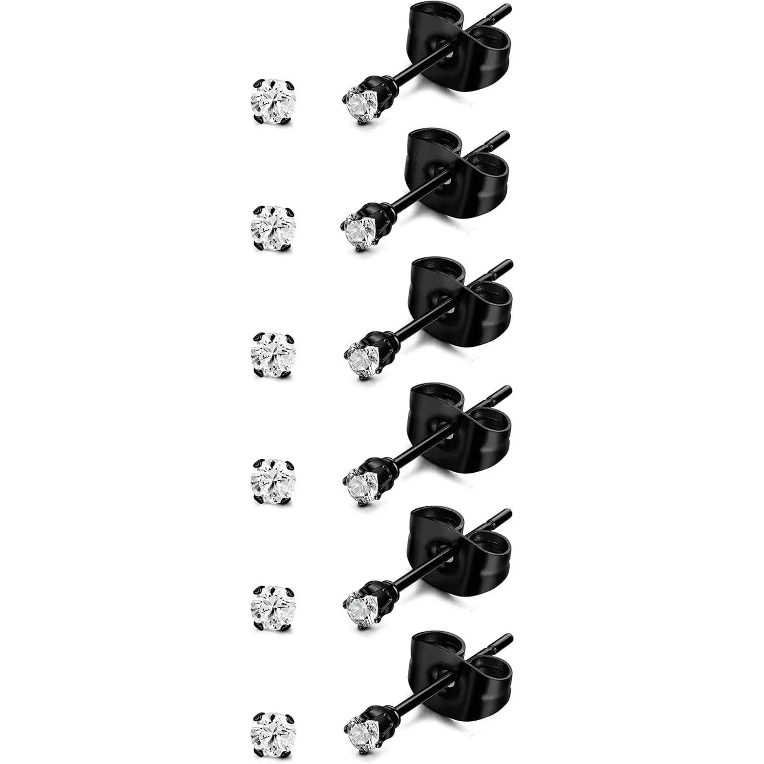 6 paia di orecchini minimalisti CZ per uomo donna acciaio chirurgico 316L CZ sfera rotonda cartilagine piercing set di gioielli ipoallergenici