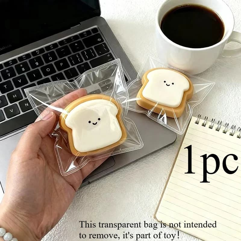 Giocattolo Squishy Creativo a Forma di Toast Morbido, Giocattolo Sensoriale Antistress a Lenta Risposta Kawaii per Adulti e Bambini, Regali per le Feste