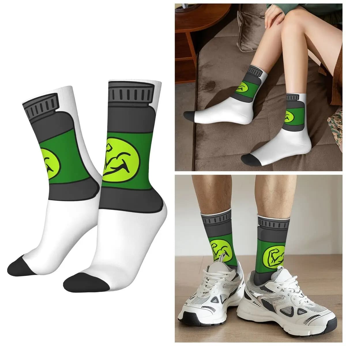 Graphical Socks Concept from gymnastics in protein powder for all seasons Harajuku central tube sports socks Casual socks for men Woman Gifts