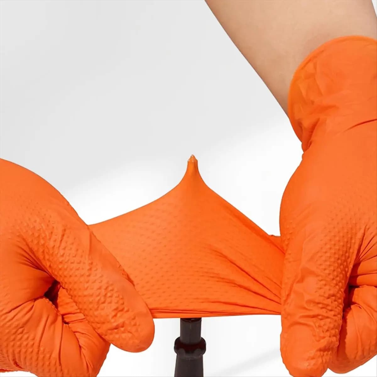 Guanti in Nitrile AIMA, Spessi, Industriali, Monouso, con Texture a Diamante, Senza Lattice, Resistenti, per Meccanici e Auto, Taglia L