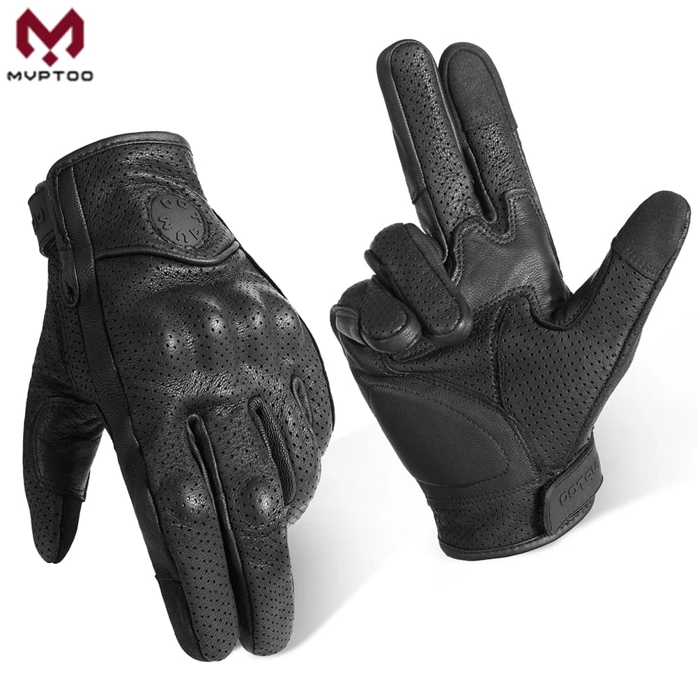 Outdoor Leather Gloves Touch Screen Hard Shell Anti Slip Gloves for Hunting Cycling Hiking Camping Motorcycle Riding Work