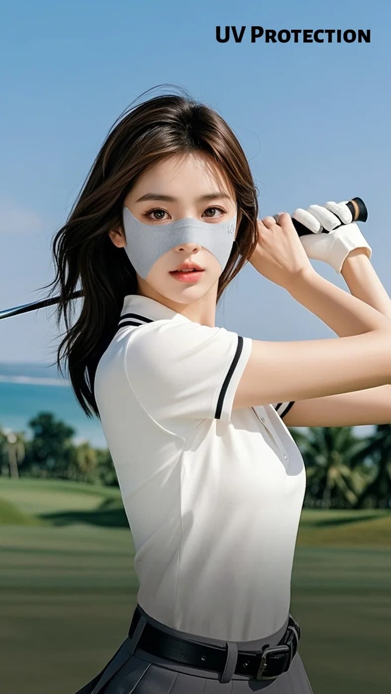 Maschera Estiva a Nido d'Ape per Protezione Solare, Ideale per Golf, Ciclismo e Sport all'Aperto, Protezione UV per Viso, Occhi e Angoli degli Occhi