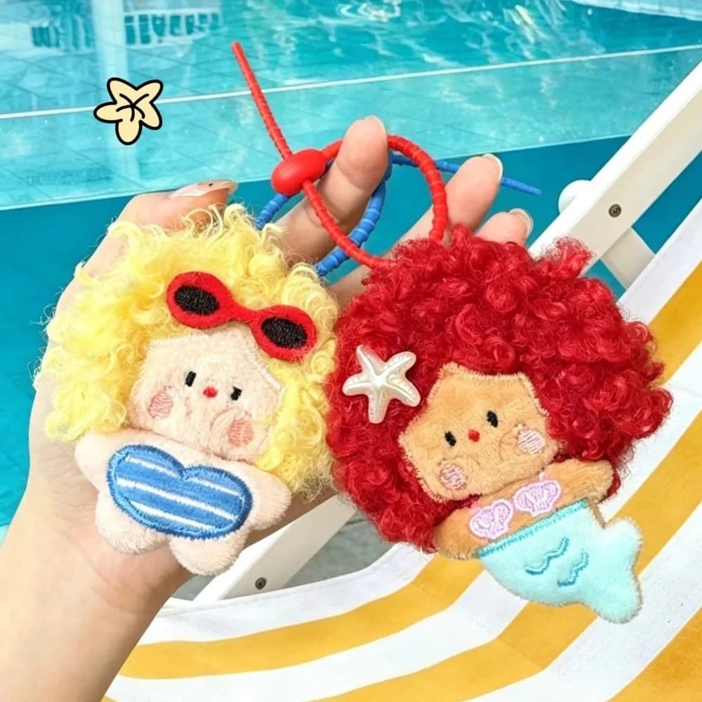 Stuffed Figure Bag Pendant Dolls Soft Cartoon Little Girls Backpack Charms Keychain 8cm Size Plushie Bag Pendant Bag Decoration