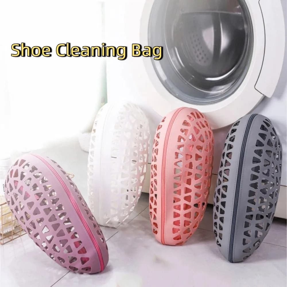 2Pcs Silicone Shoe Washing Machine Bag Reusable Easy to Clean Shoe Cleaning Bag Anti-Deformation Shoe Protection Bag Dryer