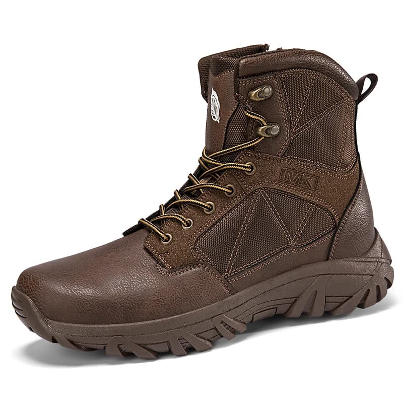 Stivali da uomo in pelle High-Top di marca traspirante Desert Combat Men Work Ankle Outdoor stivali da trekking antiscivolo stivali da moto da uomo