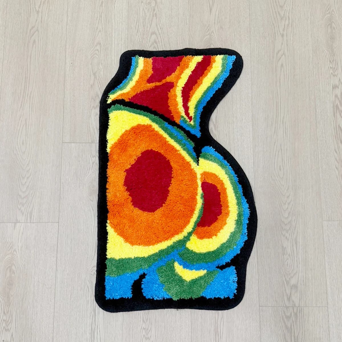 Tappeto a Forma di Culo Arcobaleno, Tappetino con Blocchi di Colore Sfumati, Tappeto Antiscivolo Irregolare per Bagno, Camera da Letto e Arredamento Casa