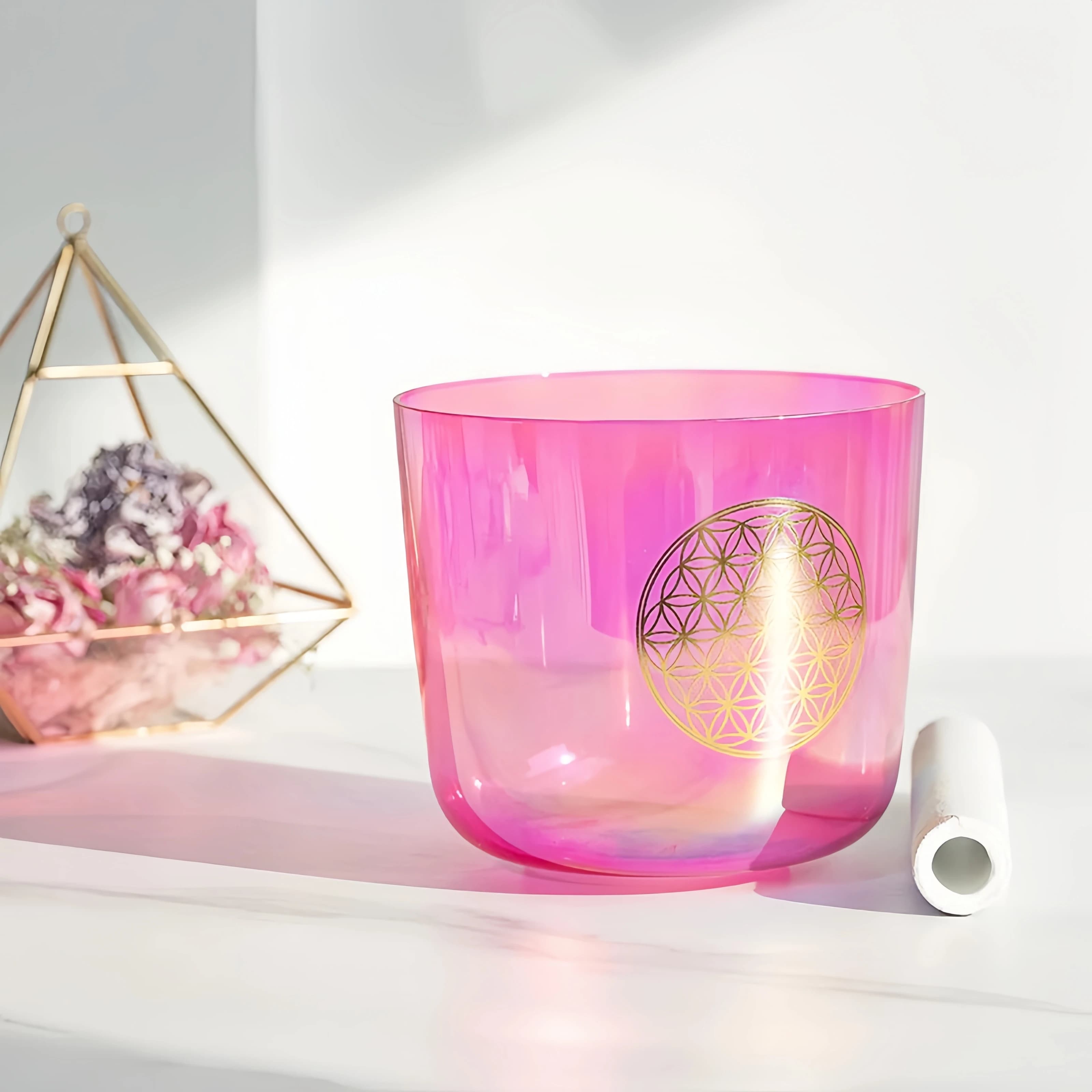 Northern Lights Clear Crystal Singing Bowl Alchemy 440/432Hz Glass Quartz Sound Bath Meditation Bowl