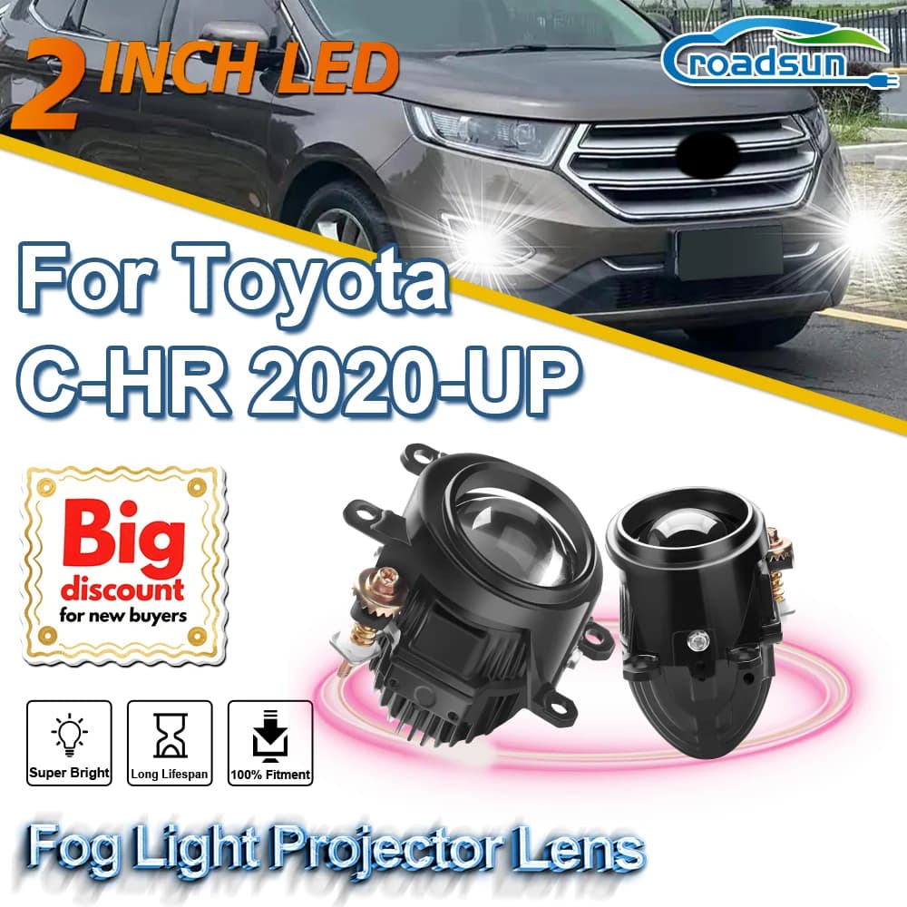 ROADSUN 2.0 Pollici Bi LED Mini PTF Fendinebbia Proiettore Lente di Montaggio LED Fendinebbia Lampadina Accessori Auto Per Toyota C-HR 2020-UP