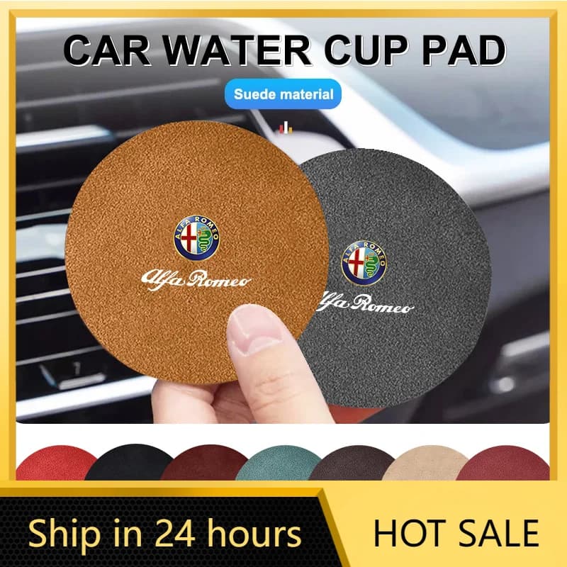 Car Stickers 2PCS Car Coaster Cup Holder Anti-slip Accessories For Alfa Romeo Giulietta 159 147 156 166 Mito Giulia GT Stelvio T