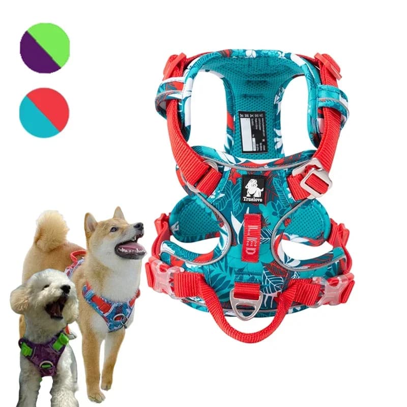 Winhypet Pet gilet per animali domestici imbracatura per cani riflettente a prova di fuga con manico verticale giacca da allenamento regolabile per cani di taglia piccola Meduim