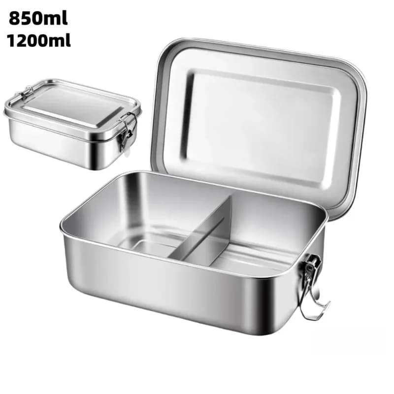 Contenitore per il pranzo in acciaio inossidabile per bambini e adulti, portatile, a tenuta stagna, adatto per viaggi e preparazione dei pasti, lavabile in lavastoviglie.