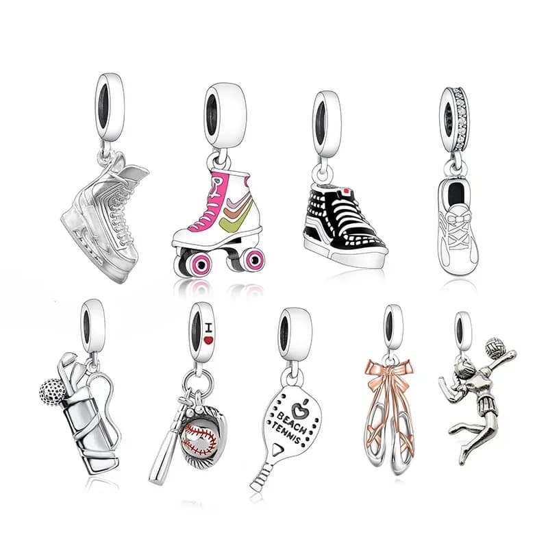 FC Jewelry Fit Original Pan Charms Bracciale in argento 925 Pattinaggio a rotelle su ghiaccio Scarpe da hockey Perlina per realizzare donne Berloque 2022