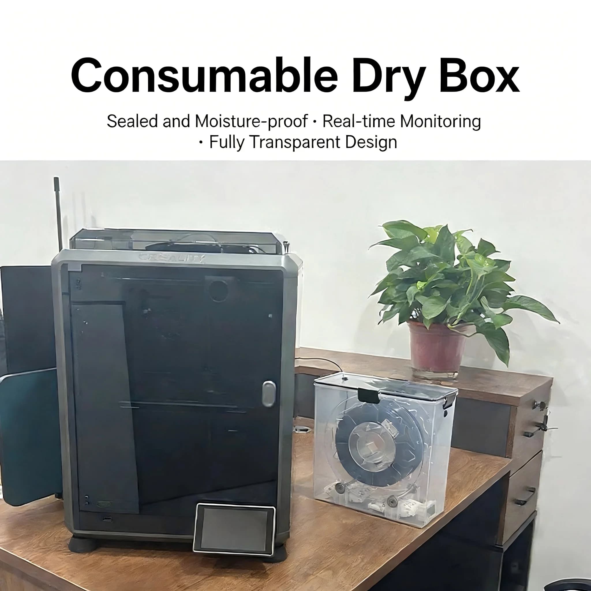 3D Printer Parts Filament Dryer Box Hermetic and moisture resistant monitoring in real time for 3D printer tool storage box support