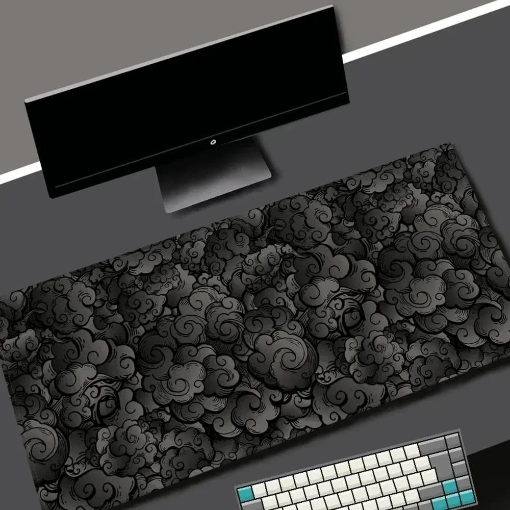 VIKAMA Tappetino per mouse da gioco carino a forma di nuvola in stile giapponese con base in gomma antiscivolo nera, accessori per laptop per tappeti da ufficio