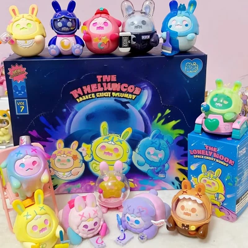 Hot Shinwoo The Lonely Moon Space Ghost Bunny Blind Box Toys Mystery Box Mistery Action Figure Surpresa Cute Model Birthday Gift