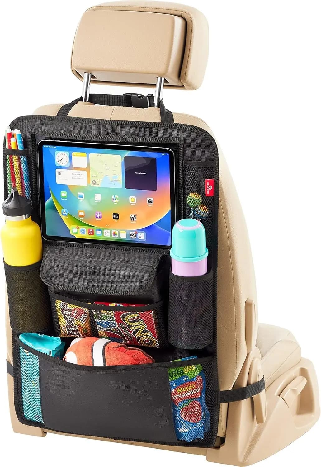 Organizer per Sedile Auto Ultra, Porta Tablet da 12 Pollici, Protezione Impermeabile per Sedile Posteriore, Tappetini Anti-Graffio, Accessori Auto
