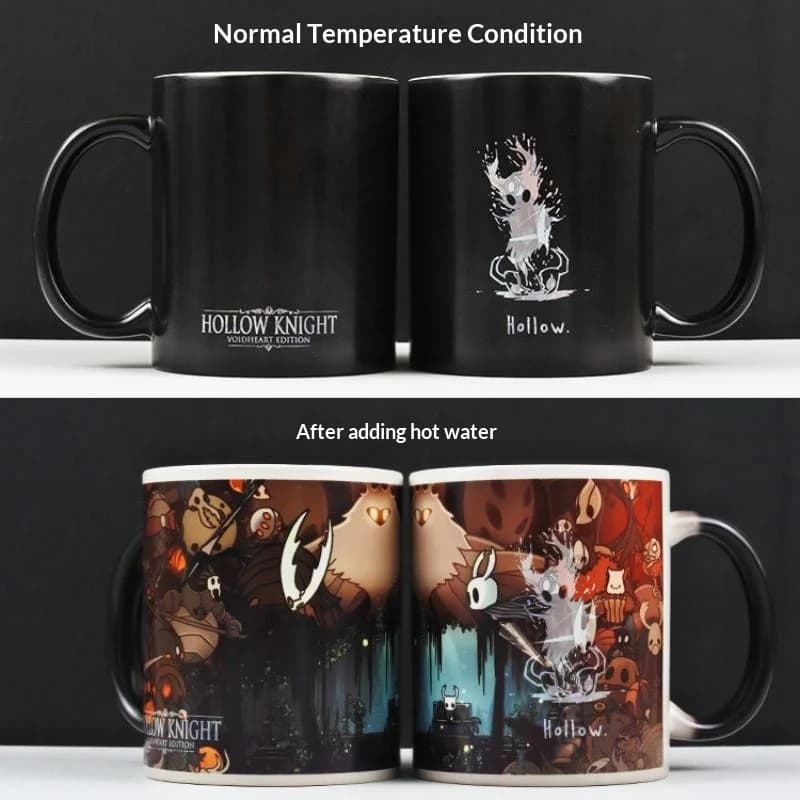 Hollow Knight Heat Sensitive Color Changing Mug Double-Sided Game Merchandise Coffee Water Cup for Home Office Gift