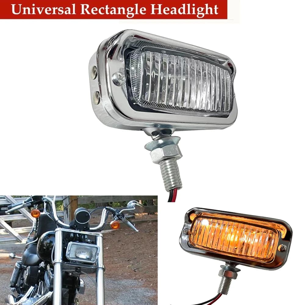 Faro alogeno quadrato per moto da 4.4 '' universale per Honda Harley Chopper Cafe Racer Dyna Sportster Suzuki Kawasaki