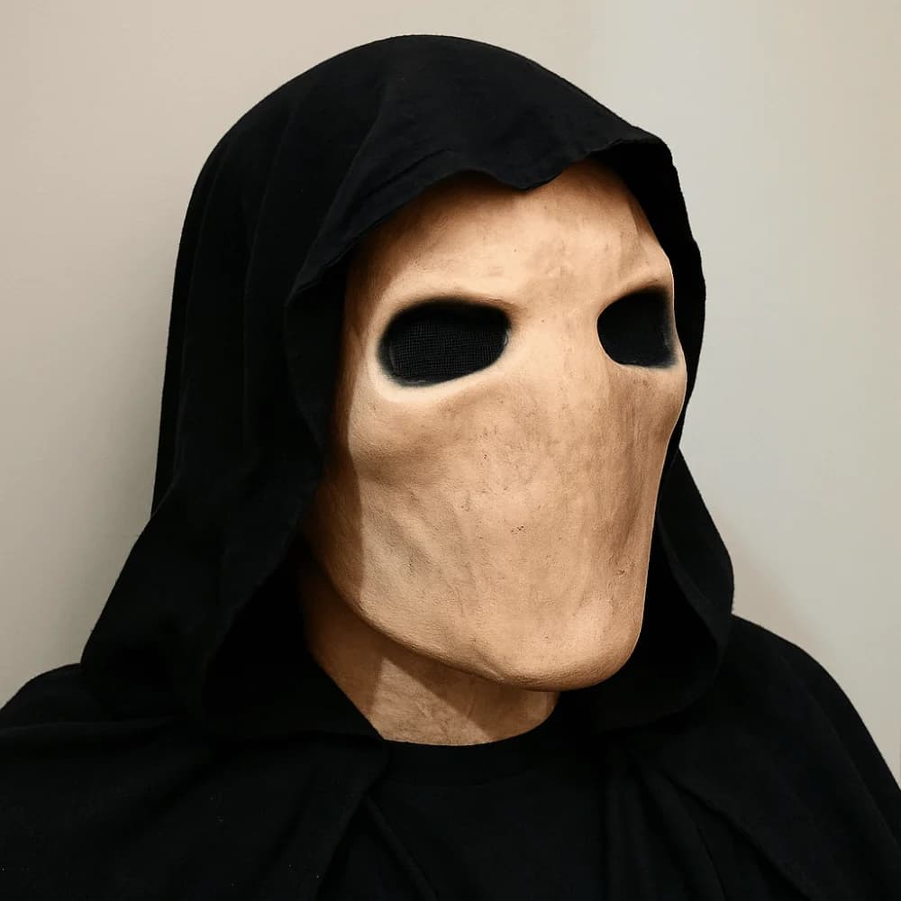 Uomo senza volto Halloween Slenderman Maschera Dress Up Realistico Teschio alieno Casco in lattice 3D Non tossico Puntelli Cosplay per feste Unisex
