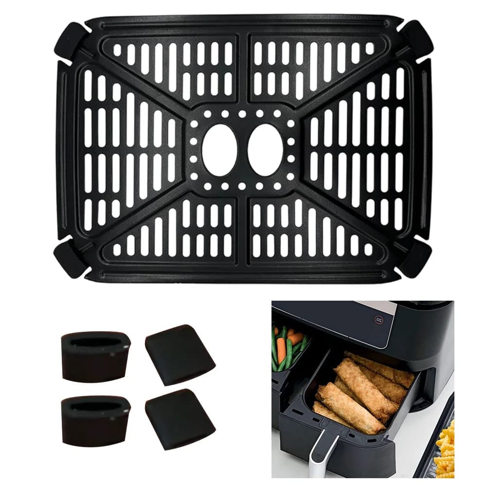 Air Frying Grid, Air Frying Rubber Bumper Foodi DZ401 DZ550 10QT DualZone, Food Baking Partition