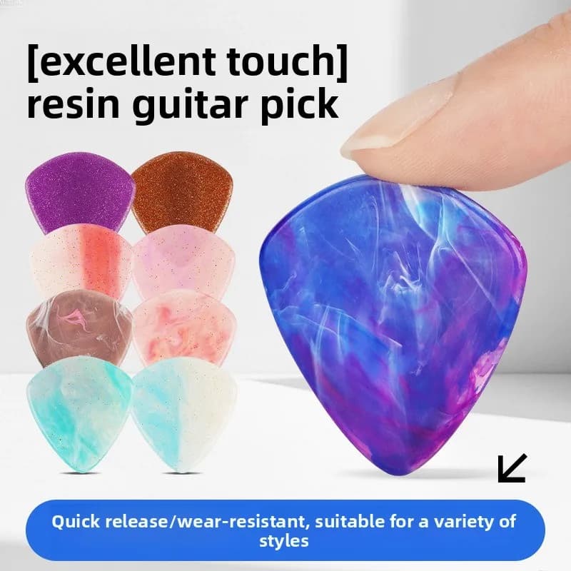 5pcs Set Guitar Pick Resin Folk Acoustic Wood Electric Guitar Special Fingerstyle String Sheet Bass Non-slip Quick Bounce Sheet