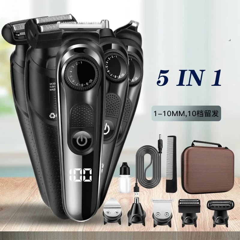 RESUXI Professional 5-in-1 Multi-Function Haircuts Kit Barbiere Naso Trimmer Naso Trimmer Barba Rasoio LM-1832 Engraving Tool