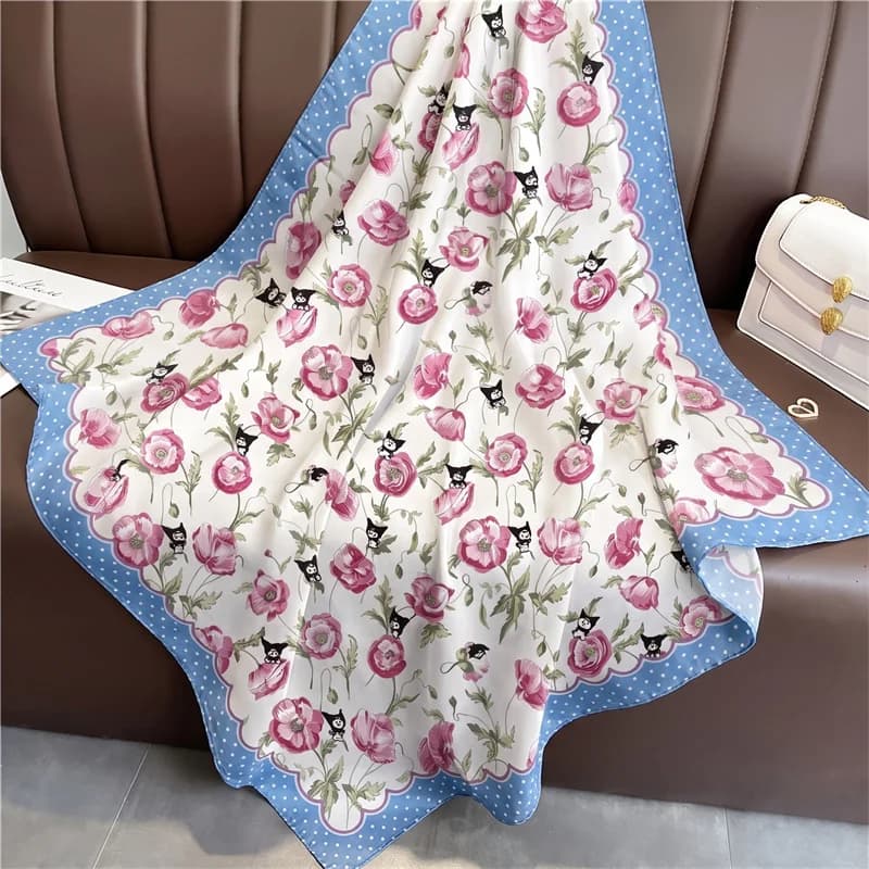 2026 Satin Square Scarf Women Paisley Hijab Elegant Print Silk Neckerchief Shawl Wraps Headband Handle Hair Accessories Bandana