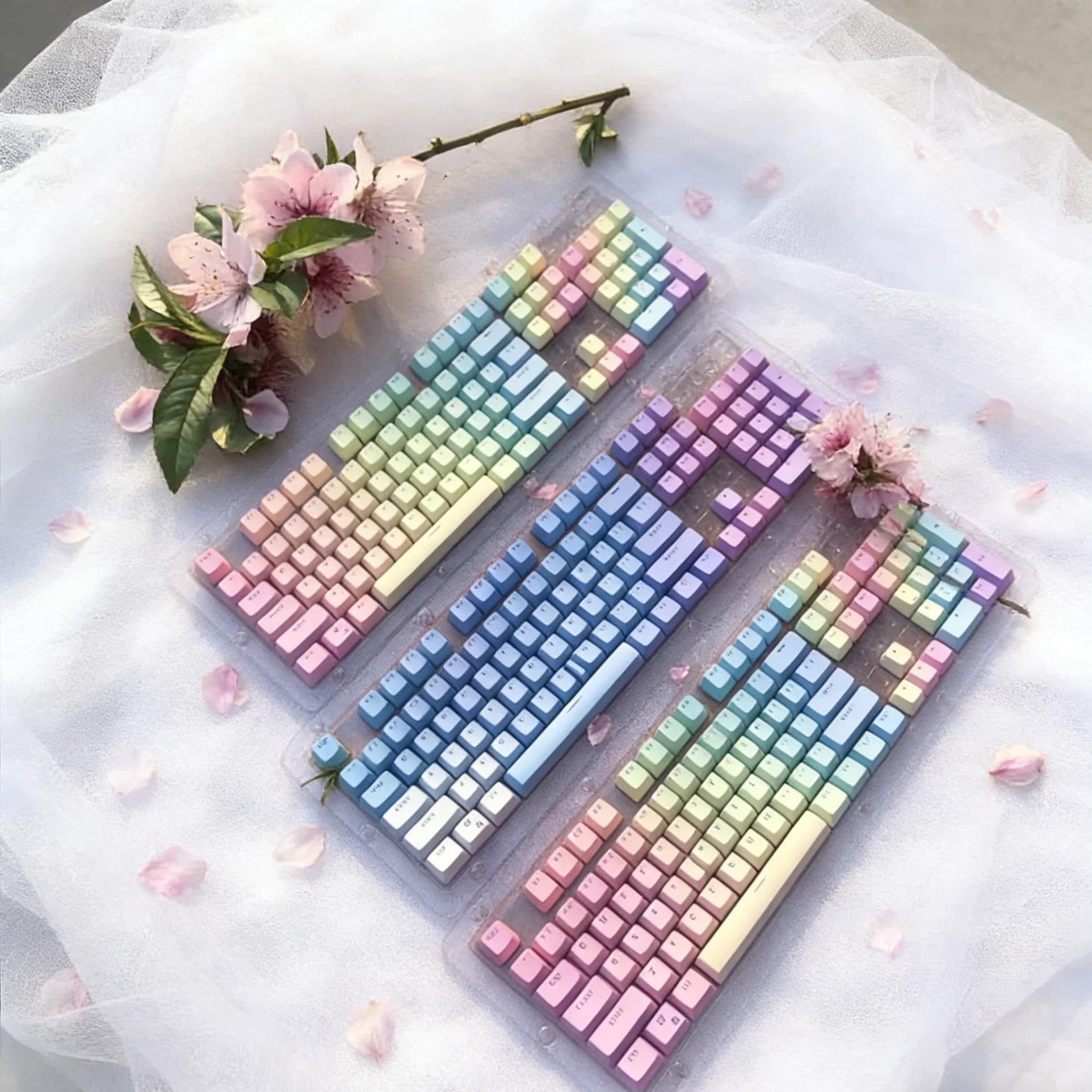 Copritasti PBT con profilo OEM a gradiente arcobaleno da 104 tasti per tastiera meccanica con interruttore MX, copritasti retroilluminati RGB per giochi, copritasti personalizzati