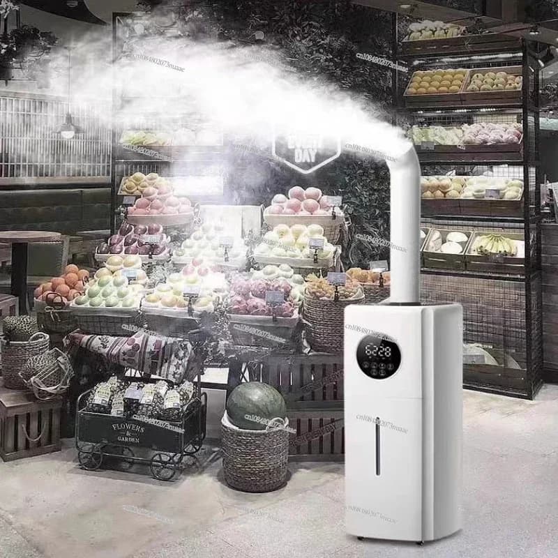 Umidificatore Industriale ad Ultrasuoni da 21L, 100-240V, Silenzioso, per Supermercati e Verdure, Nebulizzatore Commerciale