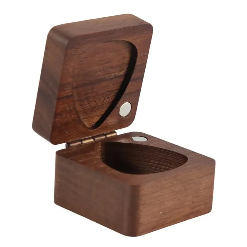 A99I-Walnut Guitar Pick Storage Case Holder Organizer For Bass Ukulele Musical Instrument Accessories Gifts