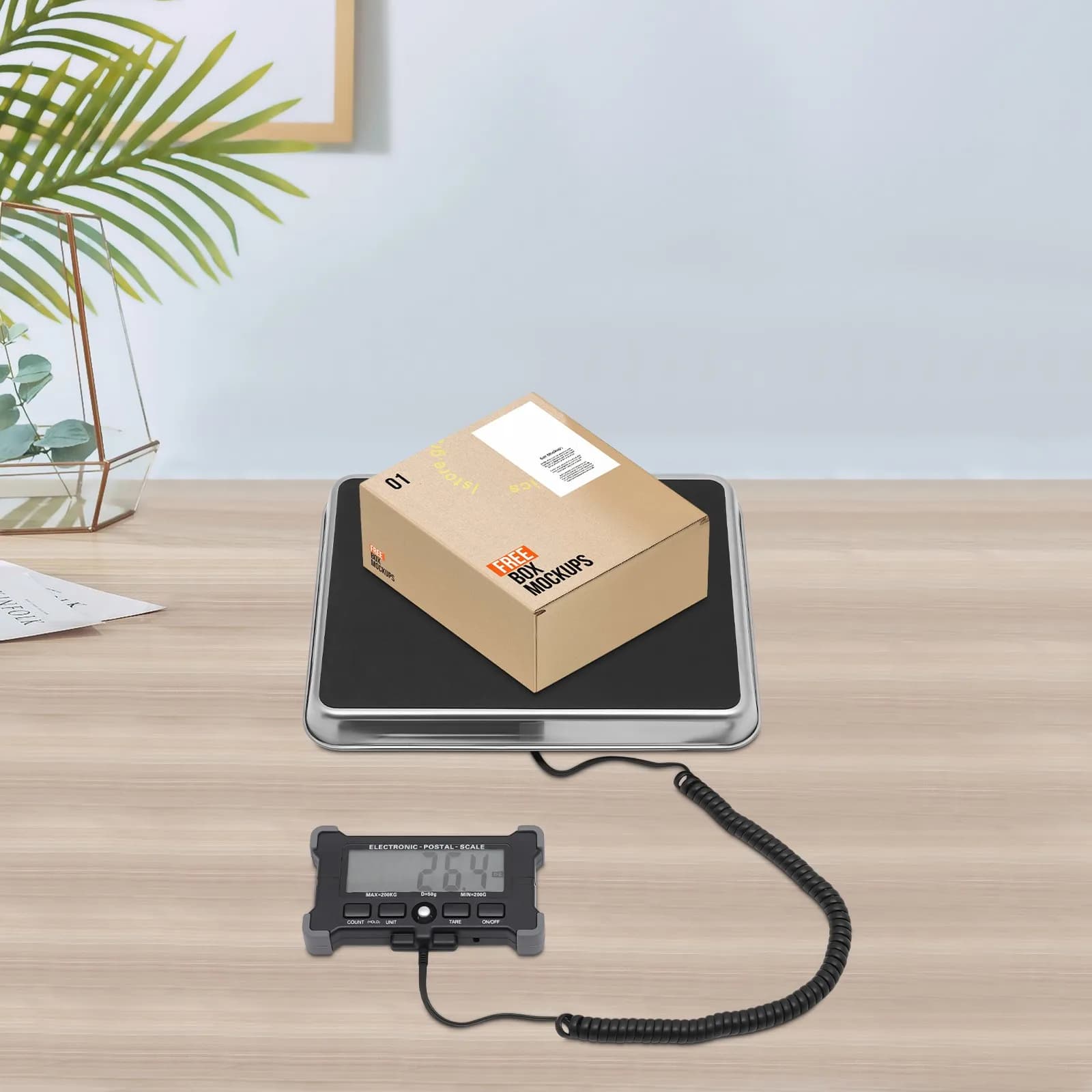 Digital Postal Scale, 440LBS Postal Package Scale, Commercial Weight Scale W/ Battery& LCD Display for Luggage, Warehouse