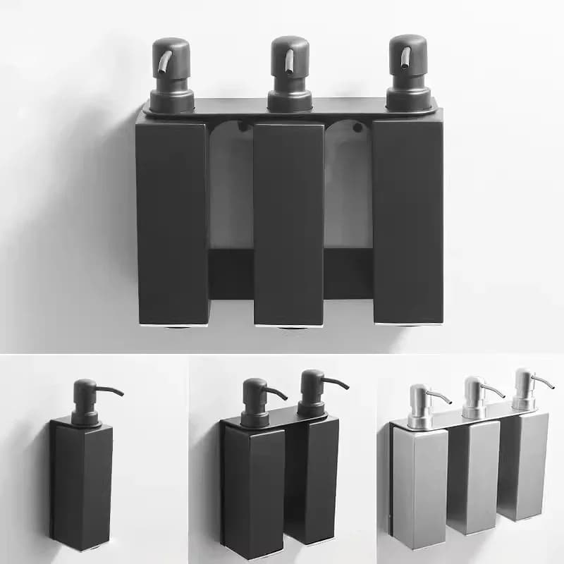 Black Soap Dispenser Wall mounted SUS304 bathroom Hand Liquid Soap Dispenser/kitchen soap dispenser Bathroom Shampoo bottles