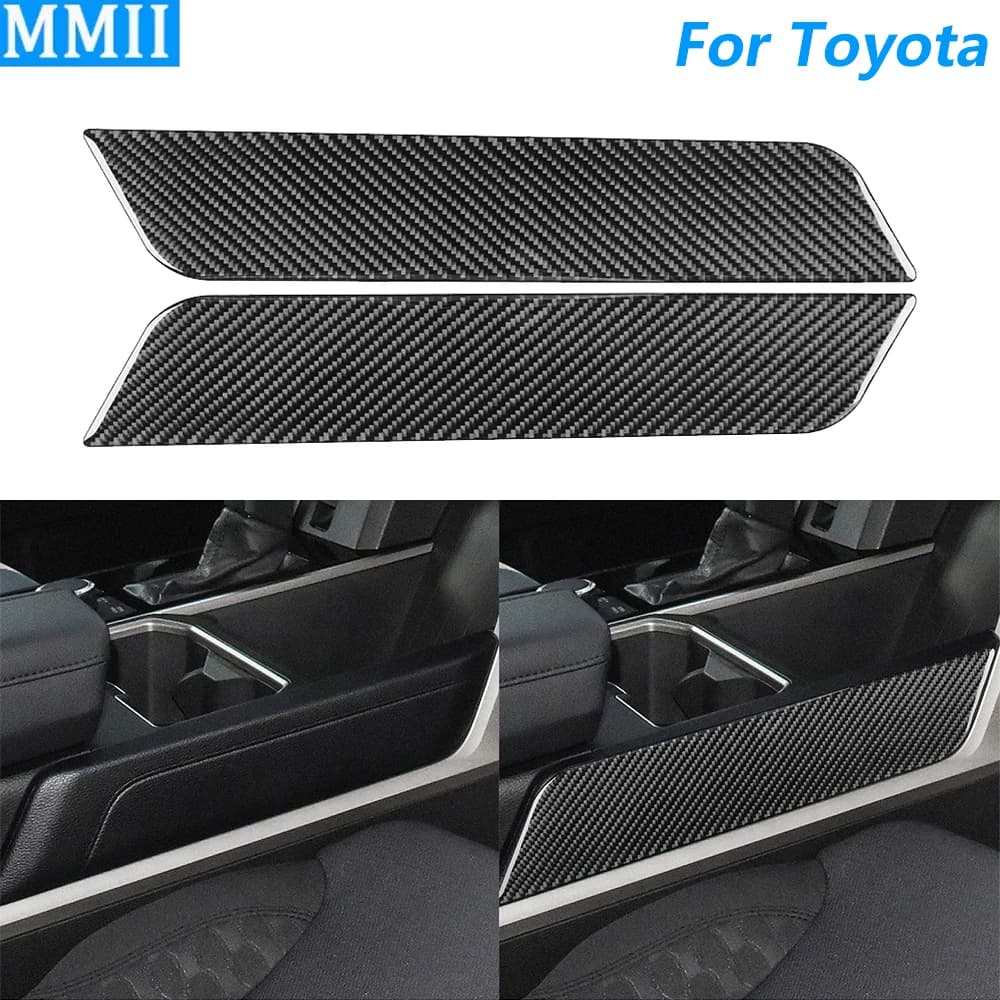 Per Toyota Tundra Sequoia 2022-2025 In Fibra di Carbonio Centrale Del Cambio Portabicchieri Entrambi Laterali Pannello di Copertura Accessori Auto adesivo