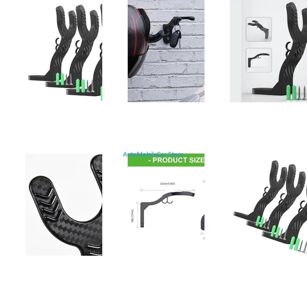 G8TE Anti Scratch Motorcycle Helmets Wall Hook Holder Rack for Garage Office Vertical