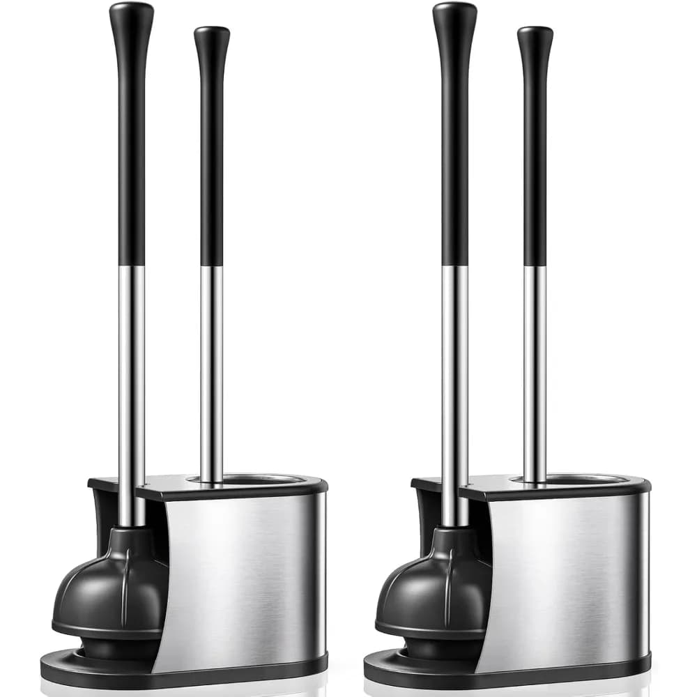 Set Spazzola e Sturalavandini 2 in 1 in Acciaio Inox Antiruggine con Setole Curve per Uso Intensivo, Spedizione dagli Stati Uniti