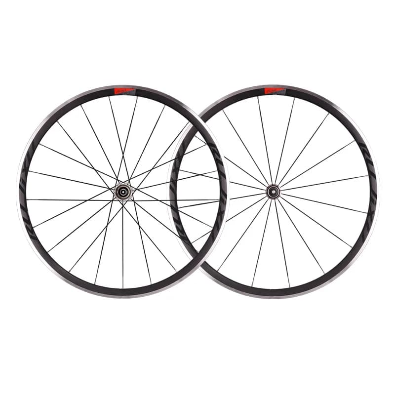 Set di ruote da strada 700C con mozzo rosso a 6 pali, ultraleggero, altezza 30MM, raggi dritti, per freni V/C e freni a disco