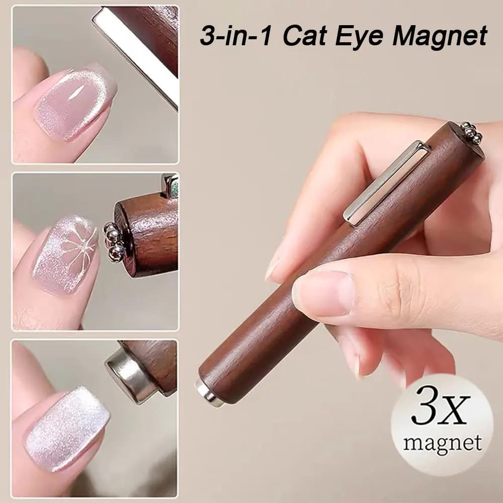 Bastone magnetico per unghie Cat's Eye magnetico multifunzionale 3 in 1 130 mm Penna magnetica per smalto gel super resistente Cilindro grande magnetico