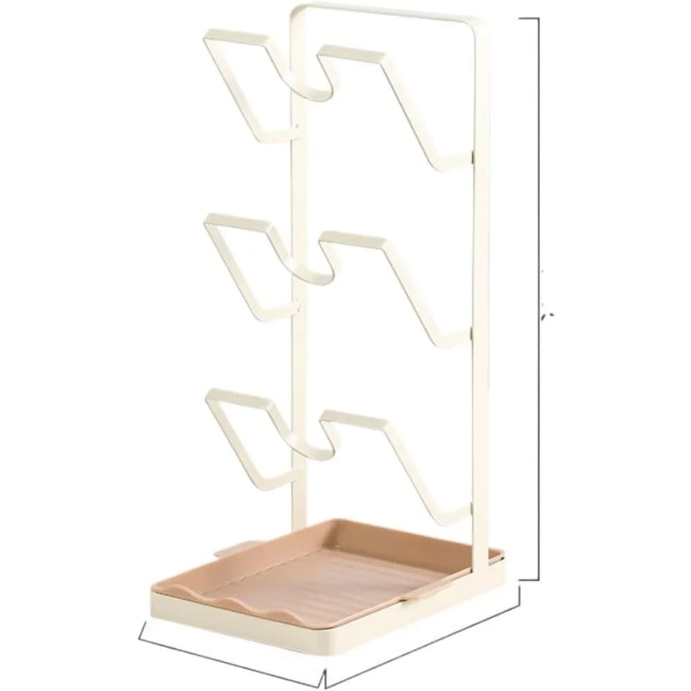 Sink Storage Rack: Multipurpose 3-Shelf Holder for Cutting Boards, Kitchen Tools - Apricot