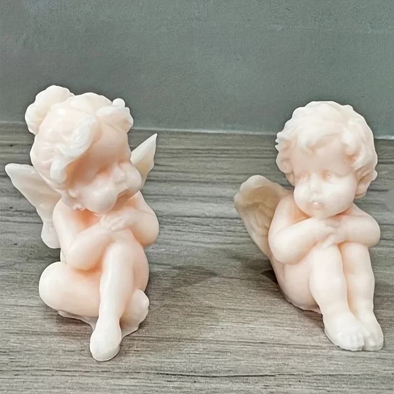 2026 new 3d angel candle molds | silicone epoxy resin and soap candle making molds for home decor and desktop decoration