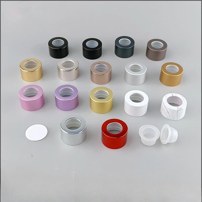 10 pcs 28R Aromatherapy Tapes Bottle Reed Diffuser Covers Reusable Glass Jar Black Caps Perfume Fragrance Spare Parts