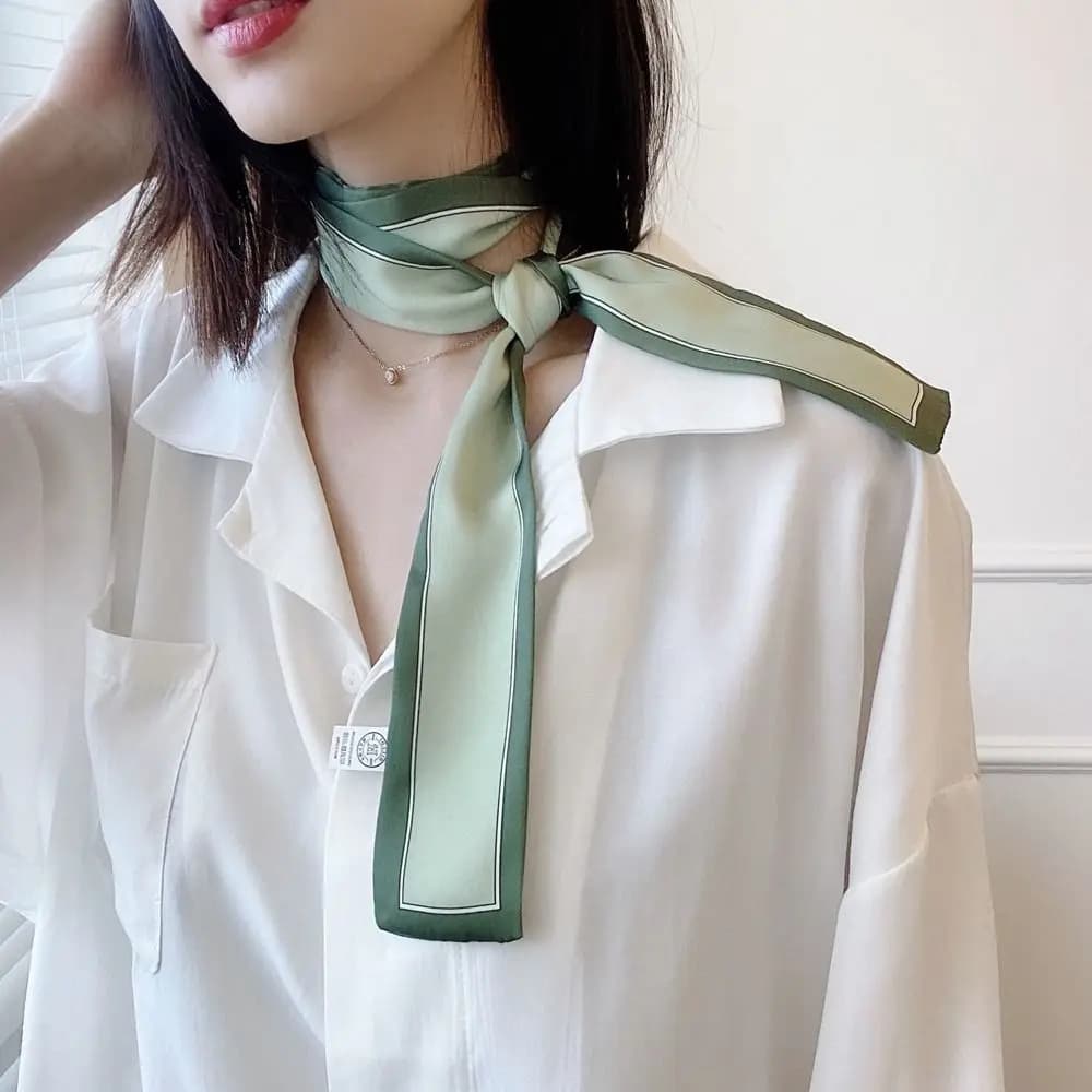 Cravatta Nastro Fascia Fazzoletto da collo Stampa a righe Scialle femminile Piccola sciarpa lunga Sciarpa stampata Sciarpa di seta Sciarpe stile coreano