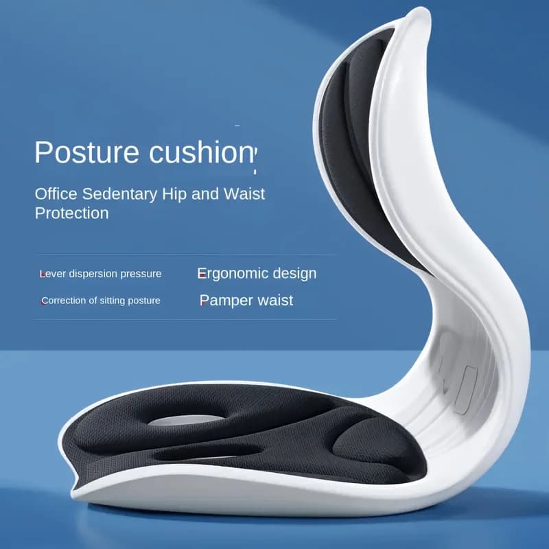 Cuscino del sedile ergonomico per la correzione della postura con supporto lombare e cuscino lombare regolabile, che migliora il comfort del sedile