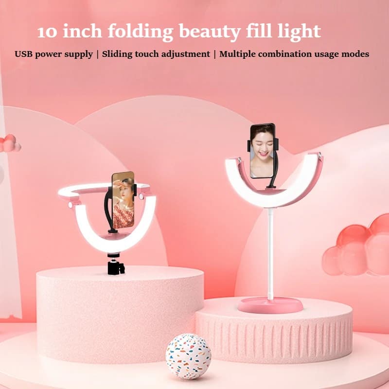 Foldable 10 Inch Selfie Ring Light 1905 Mini Portable Fill Light for Live Stream Tool